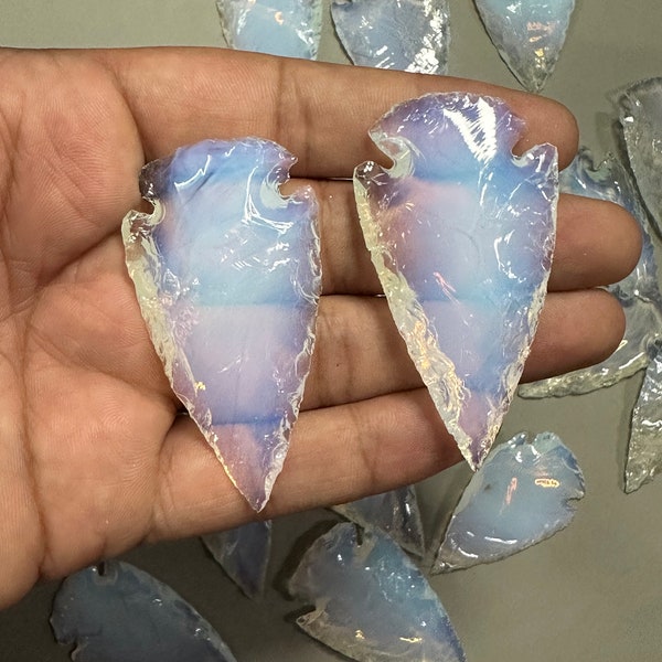 WHOLESALE LOT Opalite Arrowhead | Opalite Aero Head Metaphysical Arrowhead Crescent Arrowhead | Arrowhead Shape Gemstone for Jewelry Making