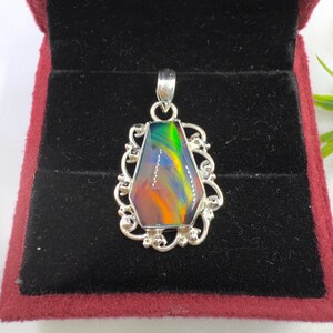 925 Sterling Silver Pendant, Rainbow Aurora Opal Doublet Necklace, Crystal Opal Jewelry, Handmade Vintage Pendant, Birthday Gift For Friend