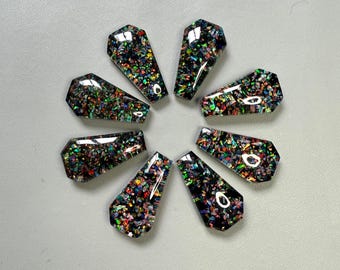 Matrix Opal Cabochon, Black opal Coffin, Back Side Flat Aurora Opal, Healing Stone, Making For Necklace, 23x13x6 MM