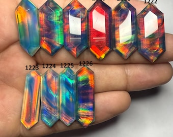 Faceted Aurora Opal Doublet Gemstone, Multi Color Aurora Opal Doublet Stone, October Birthstone, Semiprecious Gemstone.