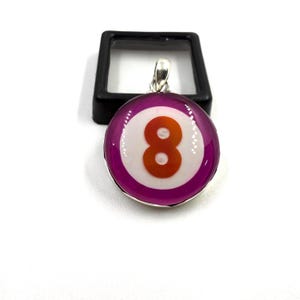 Sterling Silver Billiards Ball Pendant: Aurora Opal Handmade Jewelry