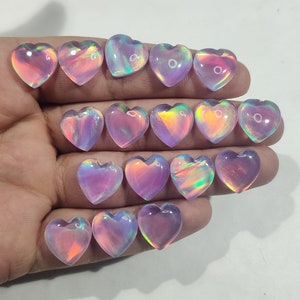 Awesome Heart Gemstone- Aurora Opal Heart Cabochon- Aurora Opal Doublet- Making Jewelry- Gift For Her