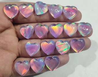 Awesome Heart Gemstone- Aurora Opal Heart Cabochon- Aurora Opal Doublet- Making Jewelry- Gift For Her