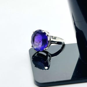 925 Sterling Silver Amethyst Ring, Amethyst Jewelry, Vintage Ring, Boho Ring, Minimalist Ring Gift For Her Wife