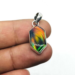 Rainbow Aurora Opal Pendant~ Minimalist 925 Sterling Silver Pendant~ Opal Jewelry~ Handmade Necklace~ Wedding Jewelry- Gift For Her