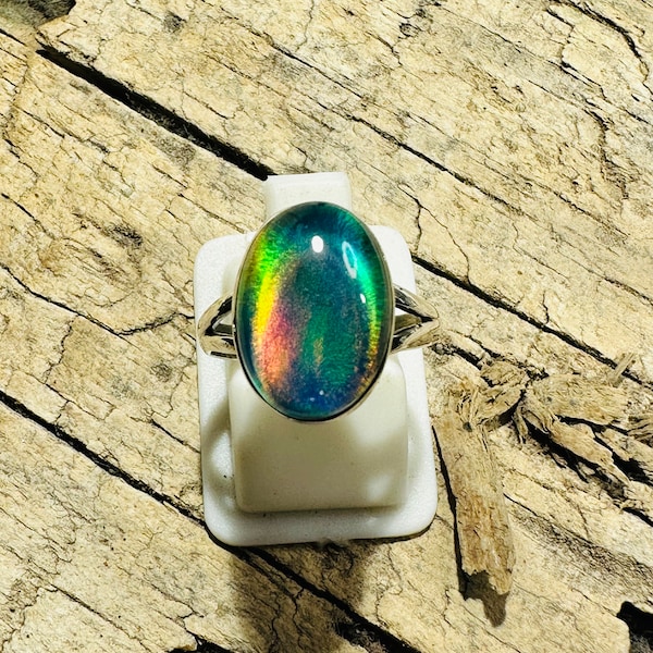 Aurora Opal Oval Rings 925 Sterling Silver Engagement Jewelry Handmade Rings Birthday Gift Gift For Her