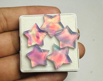 Aurora Opal Star Cabochon: Faceted Doublet Gemstone