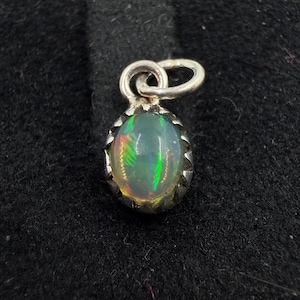 Ethiopian Opal Pendant, 925 Sterling Silver Pendant, Birthstone Pendant, Welo Fire Opal Necklace, Boho Silver Jewelry, Gift For Wife Her