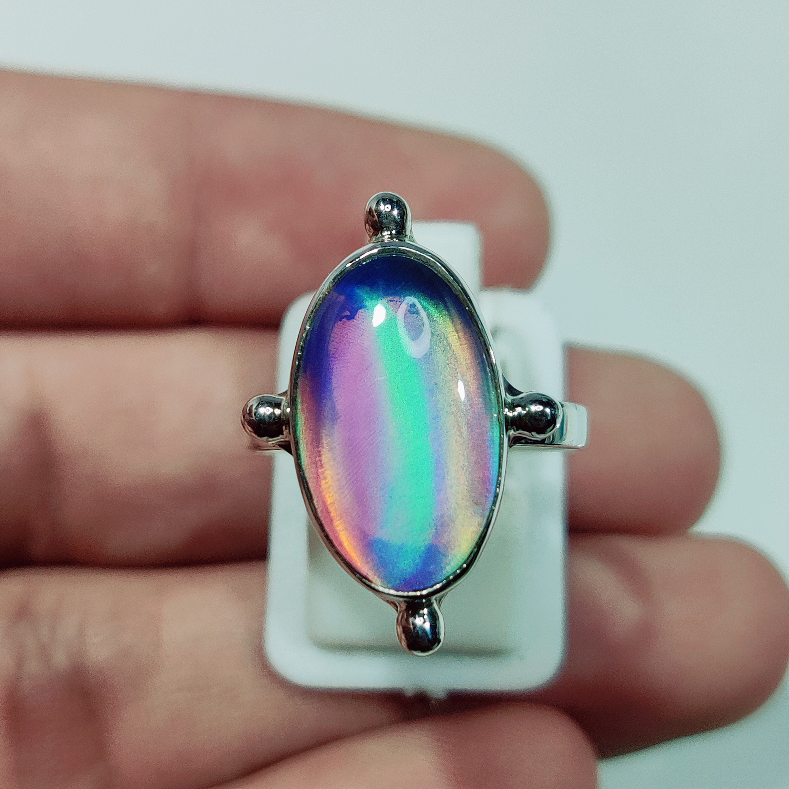 Rainbow Fire Aurora Opal Rings 925 Sterling Silver Jewelry Opal Doublet Rings Engagement Rings Gift For Her