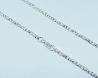 Collar de cadena italiana de plata de ley 925 maciza, elegante cadena italiana de plata auténtica, collar de plata para colgante