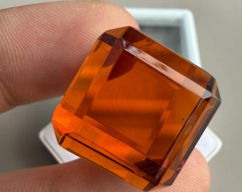 Eye Clean AAA Citrine Cube Gemstone, Loose Orange Citrine Healing Stone, Citrine For Jewelry Making Stone, 18x18 MM
