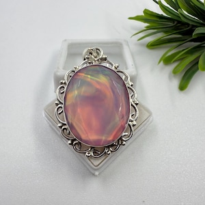 Rainbow Fire Aurora Opal, 925 Sterling Silver Pendant, Birthstone Faceted Pendant, Handmade Jewelry, Everyday Necklace Gift For Her