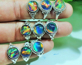 Aurora Opal Ring - Handmade Ring - 925 Sterling Silver Ring - Everyday Jewelry - Art Deco Jewelry- Gift For Her - Promise Ring