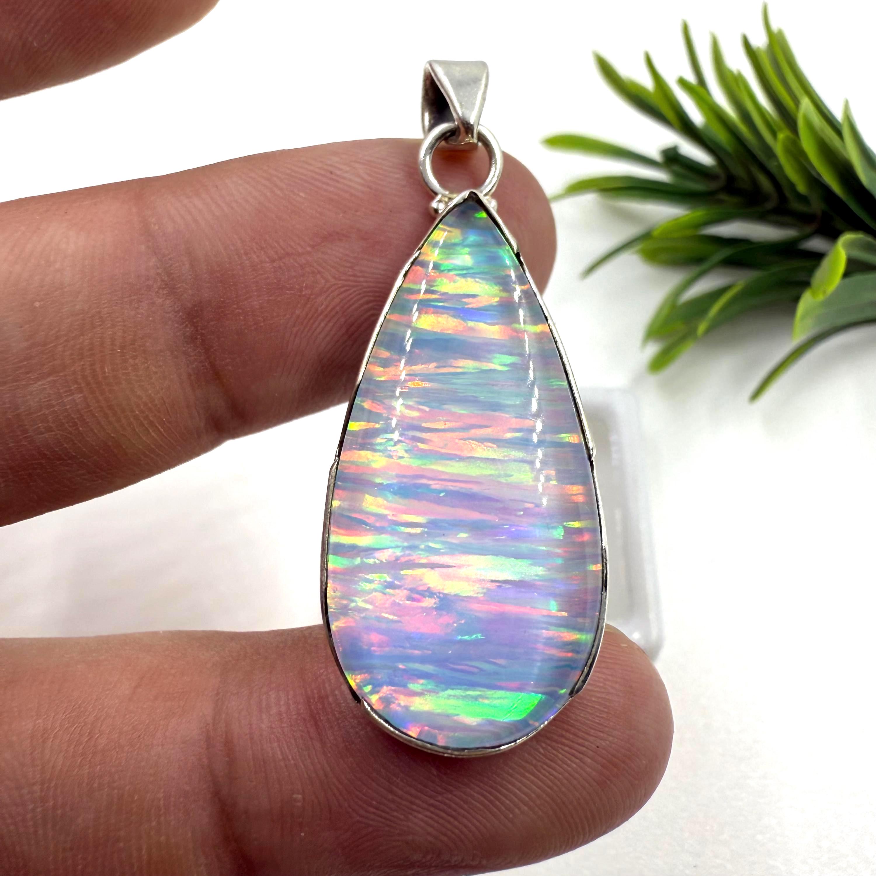 Aurora Opal Gemstone| Lab Created Opal | Synthetic Opal