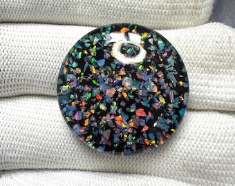 Pietra preziosa cabochon di opale nero, pietra doppietto di opale matrice, pietra curativa, opale fatto a mano, per gioielli, 30 x 8 mm