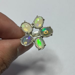 Ethiopian Opal Ring, 925 Sterling Silver Handmade Ring Jewelry, Engagement Ring, Gift For Her, Opal Jewelry, Birthstone Ring