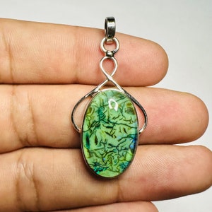 Handmade Sterling Silver Monarch Opal Pendant: Art Deco Jewelry