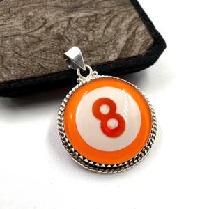 Handmade Sterling Silver Billiards Ball Pendant: Aurora Opal Necklace