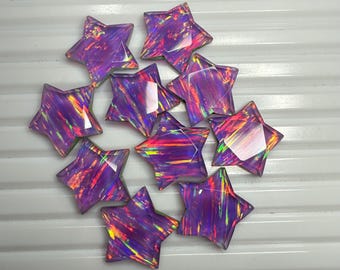 High Quality Aurora Opal Star Faceted Crystal Opal - Rose Cut Doublet Gemstone - Healing Handmade Stone - Making For Silver Jewelry