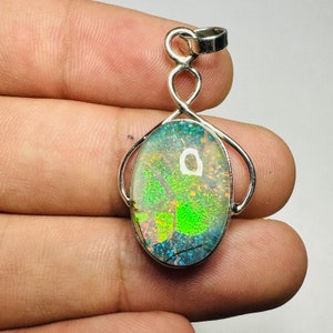 So Beautiful Monarch opal Pendant- Sterling Opal Pendant- 925 Sterling Silver Pendant- Handmade Jewelry- Art Deco Jewelry- Opal Fire Pendant