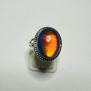AAA Aurora Opal Rings 925 Sterling Silver Jewelry Minimalist Rings Handmade Jewelry Adorable Rings Gift For Her Aurora Opal Doublet Rings