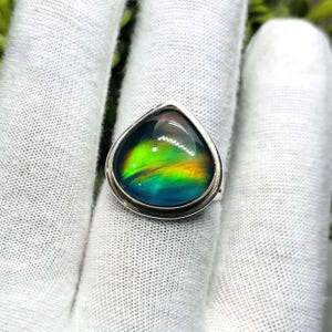 Aurora Opal Sterling Silver Ring, Multi Fire Opal Ring, Gemstone Ring, 925 Silver Ring Jewelry, Minimalist Jewelry, Gift For Her