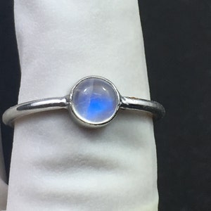 Dainty Moonstone Ring: 925 Sterling Silver Minimalist Engagement Ring