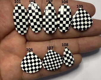Lab Created Opal Checkerboard Cabochon: Black Onyx Doublet Gem