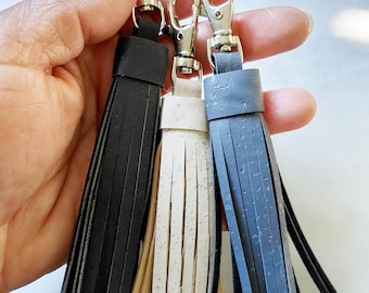 Cork Leather Tassel: Vegan Purse Charm, Eco-Friendly Keychain (6 inch)