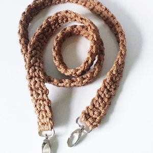 Hand crocheted bag strap, crochet camera strap, tan shoulder strap, handmade bag strap, replacement strap for bag, strap for handbag