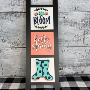 Spring Leaning Ladder Inserts, Spring decorations, Spring tiered tray, Spring Gnome, Spring Truck, Spring Flowers, Bike Decor, Mini Sign bild 9