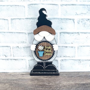 Seasonal Interchangeable Sign, Seasonal Sign, Tabletop Sign, Interchangeable Sign, Interchangeable Gnome, Gift for Her, Unique