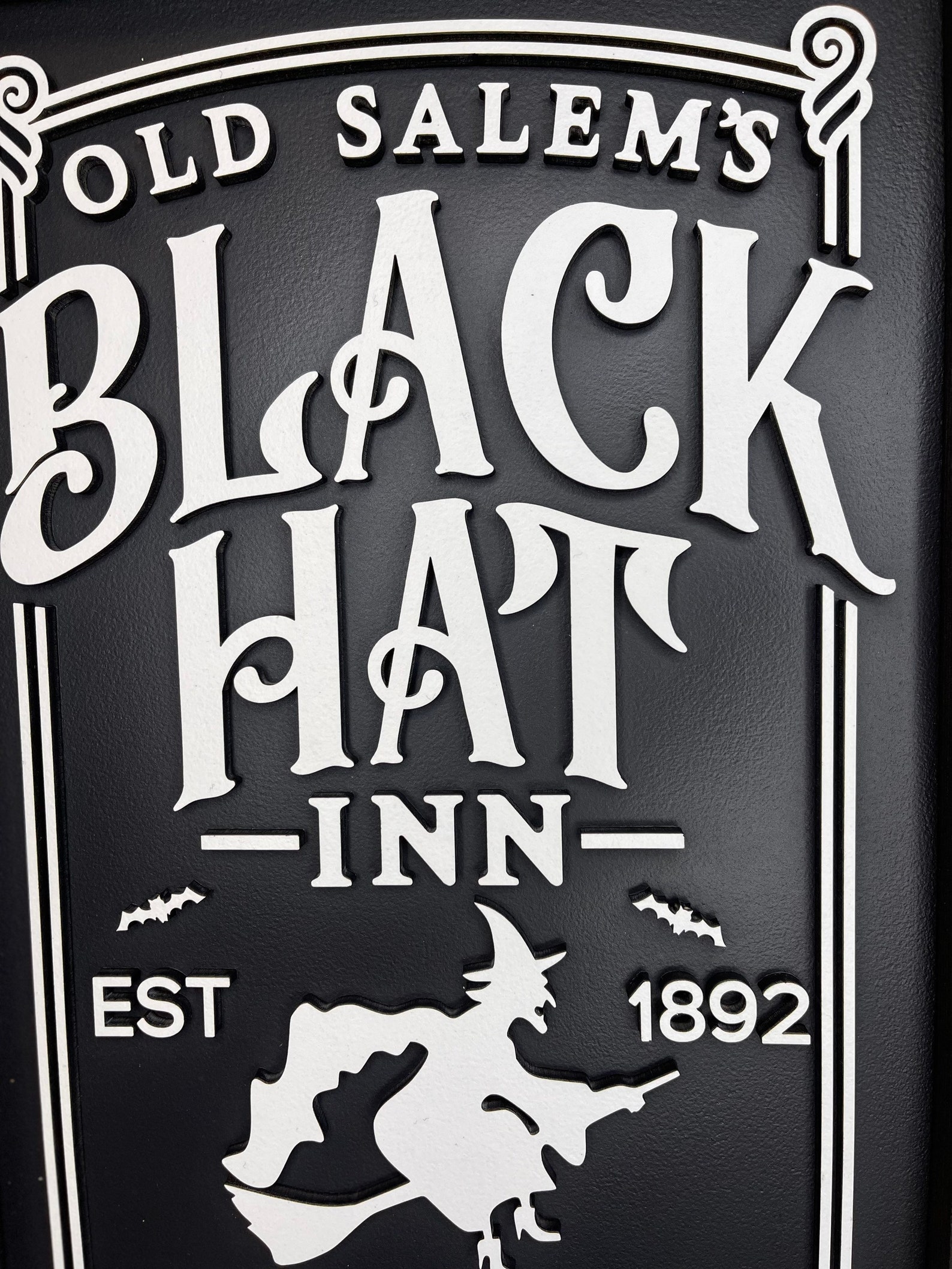 Old Salems Black Hat Inn Sign 3D Sign Farmhouse Halloween Etsy
