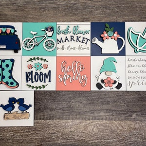 Spring Leaning Ladder Inserts, Spring decorations, Spring tiered tray, Spring Gnome, Spring Truck, Spring Flowers, Bike Decor, Mini Sign bild 8