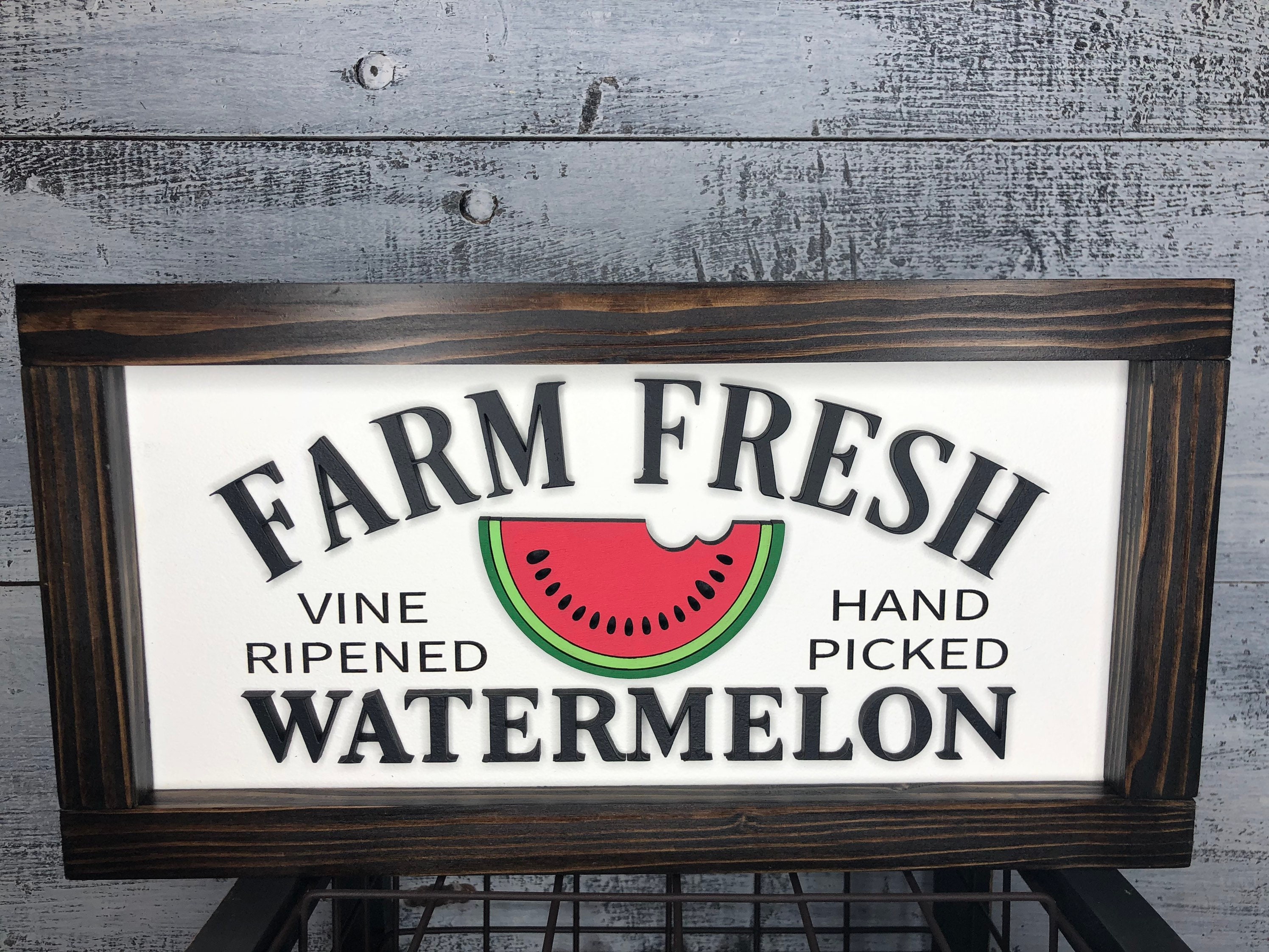 Watermelon Sign Farm Fresh Hello Summer Summer Decor Etsy