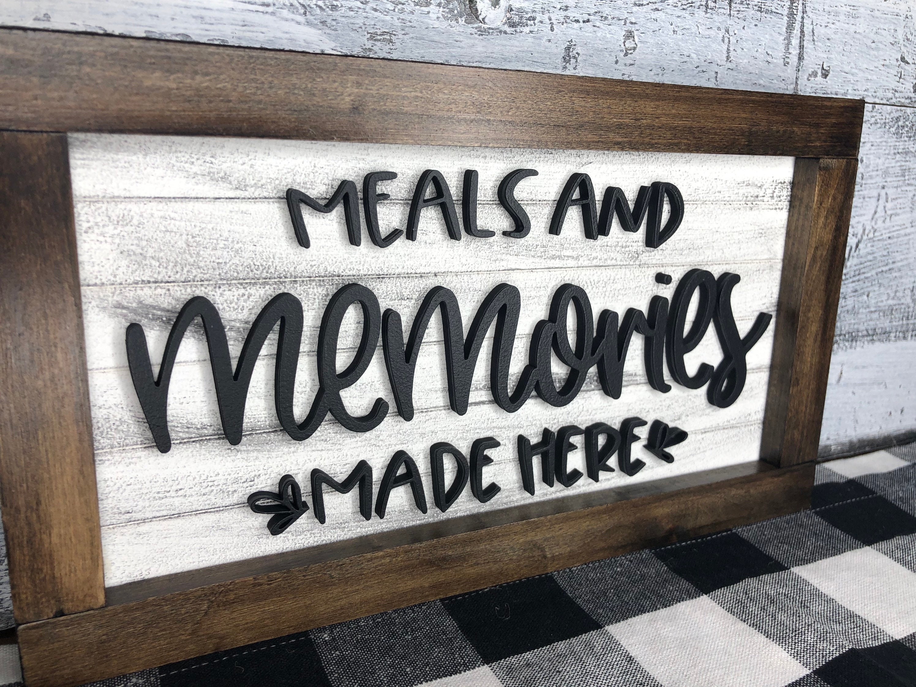 Meals and Memories Are Made Here Sign Framed Kitchen Sign Etsy India