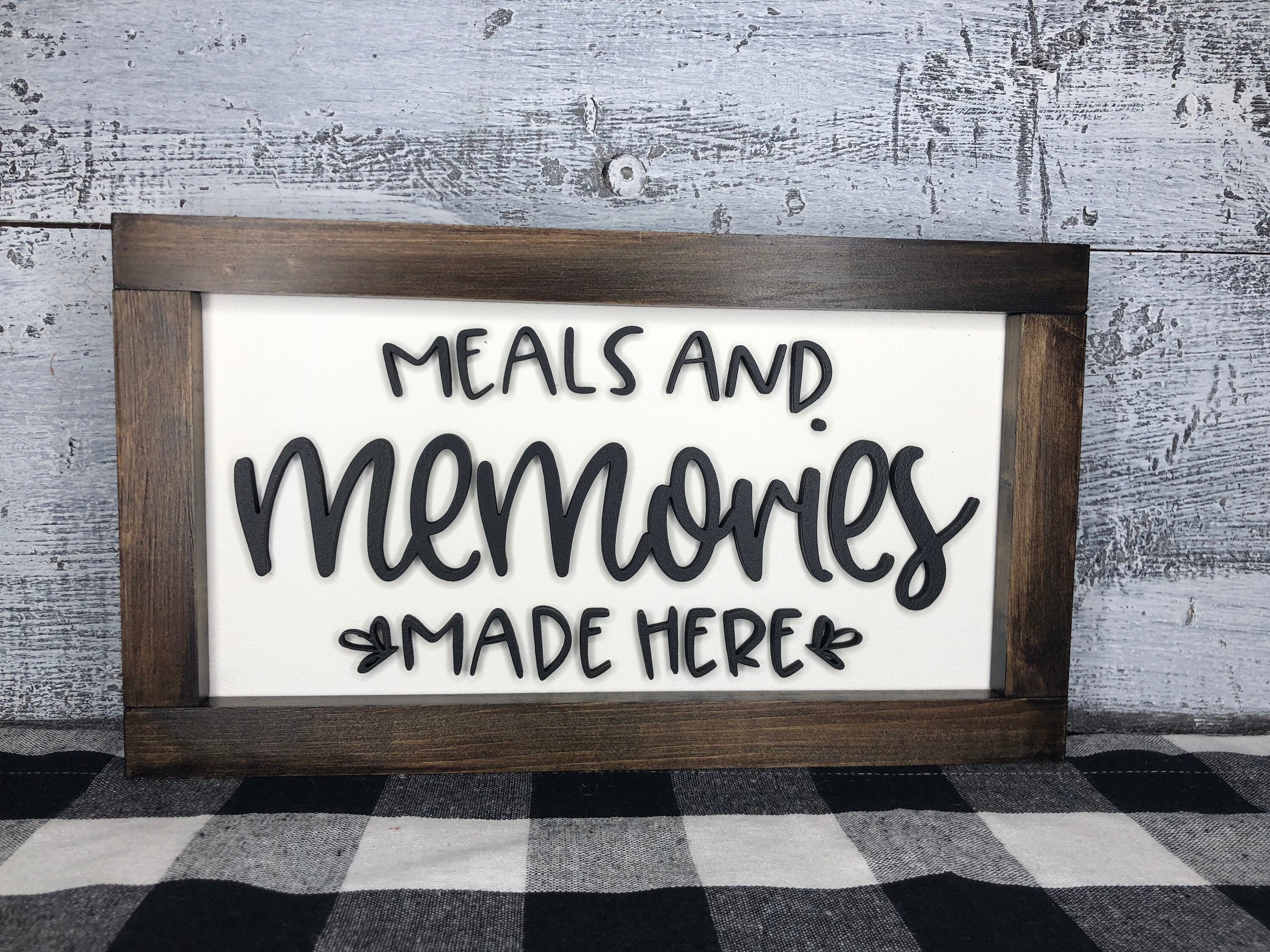 Meals and Memories Are Made Here Sign Framed Kitchen Sign Etsy India