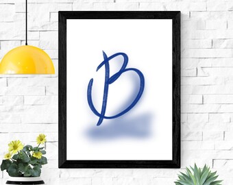 Letter B, Printable wall art, home decor, wall art prints, printable quotes, B initial wall art, Letter B wall art, digital download, B art