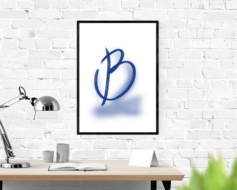 Letter B Printable Wall Art Home Decor Wall Art Prints Etsy