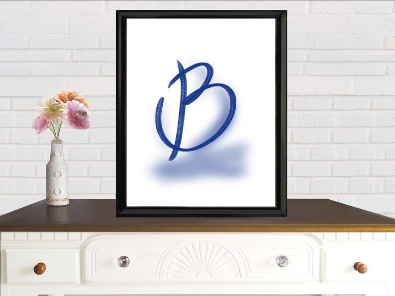 Letter B Printable Wall Art Home Decor Wall Art Prints Etsy