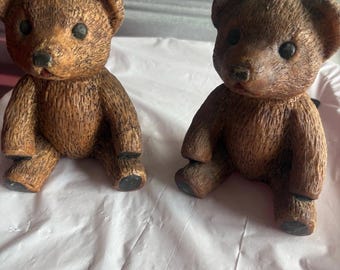 vintage G.A.O. teddy bear bookends from 1983.