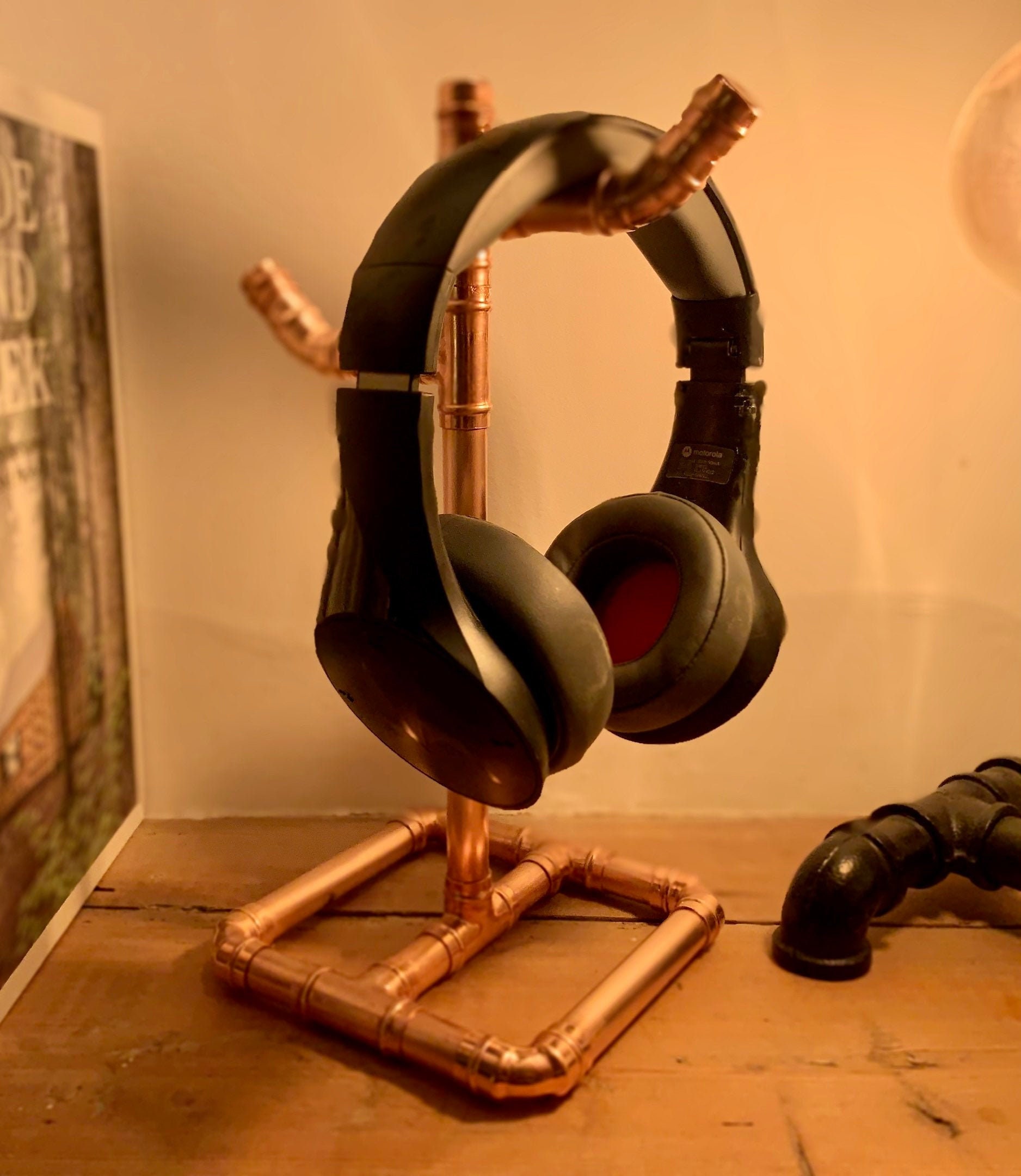 Copper Pipe Double Headphone Stand. Headphone Holder. Audio. Etsy