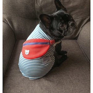 Dog Cat Apparel Hipster Hippie Striped Tank with Attached Crossbody Sling Bag Backpack Pet Clothes Shirt Functional Street Style Tee Tank