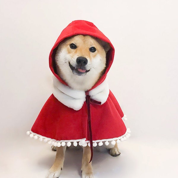Tailor Made Dog Cat Pet Little Red Riding Hood Warm Cape Capelet