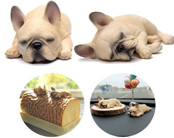 Creme Beige Französische Bulldogge Frenchie Realistische Sammler Miniatur Dekorative Cake Topper Bücherregal Schlaffiguren Skulptur