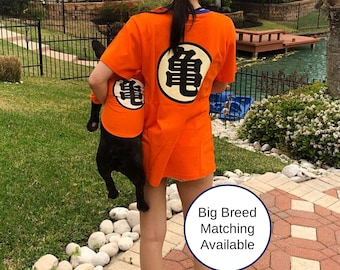 Matching Pet Owner Set, Cat Dog Parent Twinning, Master Roshi Symbol Turtle Orange Tee