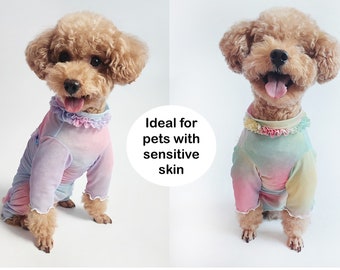 Post-Surgical Spayed Neutered Dog and Cat with Sensitive Skin, Ombre 4 Legs Bodysuit, Pet UV Protector Jumpsuit Reduce Shedding Pajama