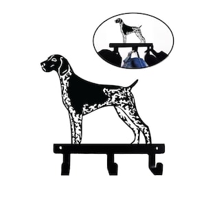 German Shorthaired Pointer Longhaired Dalmatian Design Wall Mounted Metal Hook for Towel Leash Keys Clothes