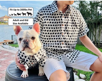 Hund Katze Haustier und Besitzer Button Shirt Matching Set, Hund Katze Besitzer Geburtstagsgeschenk, Vater Sohn Mutter Tochter Haustier und Familie Matching Shirts