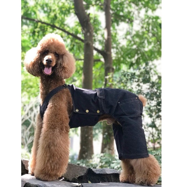 Großer Hund Denim Maler Bib insgesamt Dungarees Jean Vintage Cowboy Overalls klassische Beine Schutz Tuch